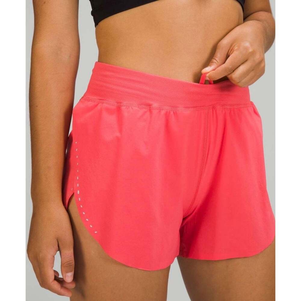 Lululemon Find Your Pace High-Rise Lined Shorts 3” Pale Raspberry Size 4 EUC